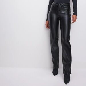 Good American Good Icon Faux Leather Pants | 25/0 | Black